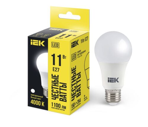 Лампа светодиодная 11Вт A60 грушевидная 4000К нейтр. бел. E27 1100лм 230-240В