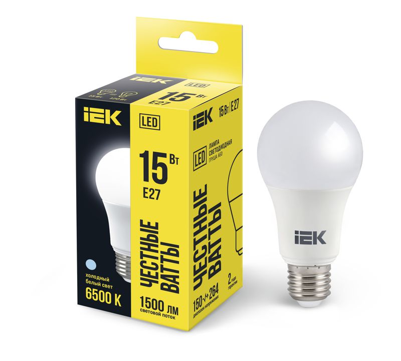Лампа светодиодная A60 15Вт грушевидная 230В 6500К E27