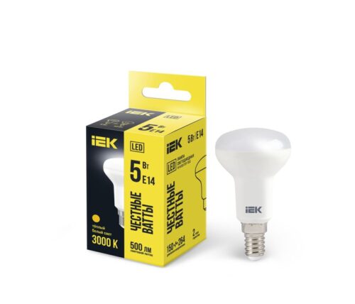 Лампа светодиодная R50 5Вт 3000К тепл. бел. E14 450лм 230-240В