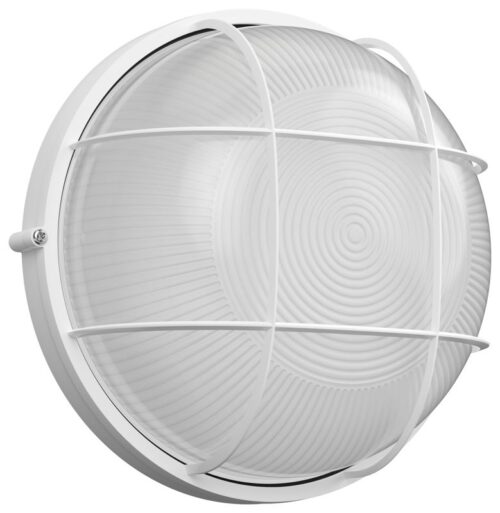 Светильник НПП 1102 100Вт E27 IP54 бел. круг с решеткой