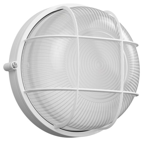 Светильник НПП 1302 60Вт E27 IP54 бел. круг с решеткой