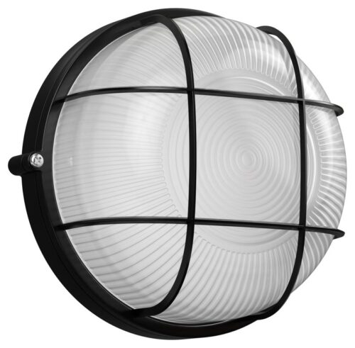 Светильник НПП 1302 60Вт E27 IP54 черн. круг с решеткой