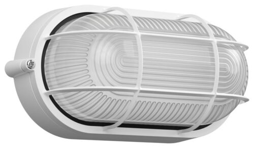 Светильник НПП 1402 60Вт E27 IP54 бел. овал с решеткой