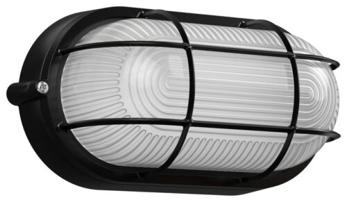 Светильник НПП 1402 60Вт E27 IP54 черн. овал с решеткой