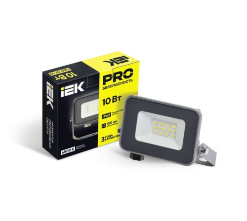 Прожектор светодиодный СДО 07-10 10Вт 6500К IP65 сер