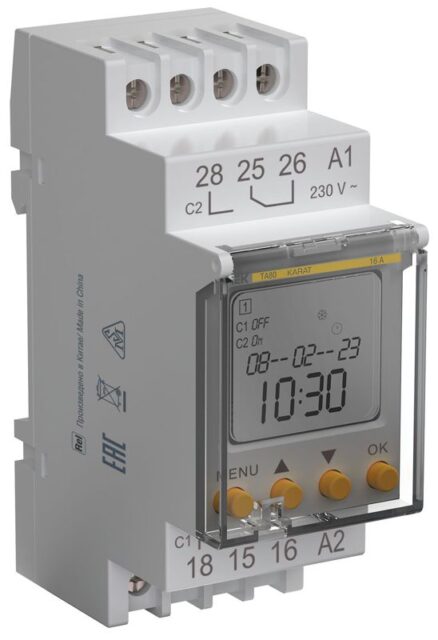 Таймер электронный астрономический ТА80 16А 230В на DIN-рейку