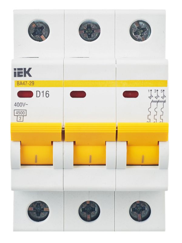 Выключатель автоматический модульный 3п D 16А 4.5кА ВА47-29 — изображение 2