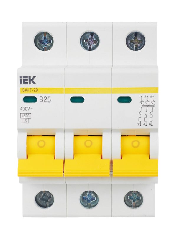 Выключатель автоматический модульный 3п B 25А 4.5кА ВА47-29 — изображение 2