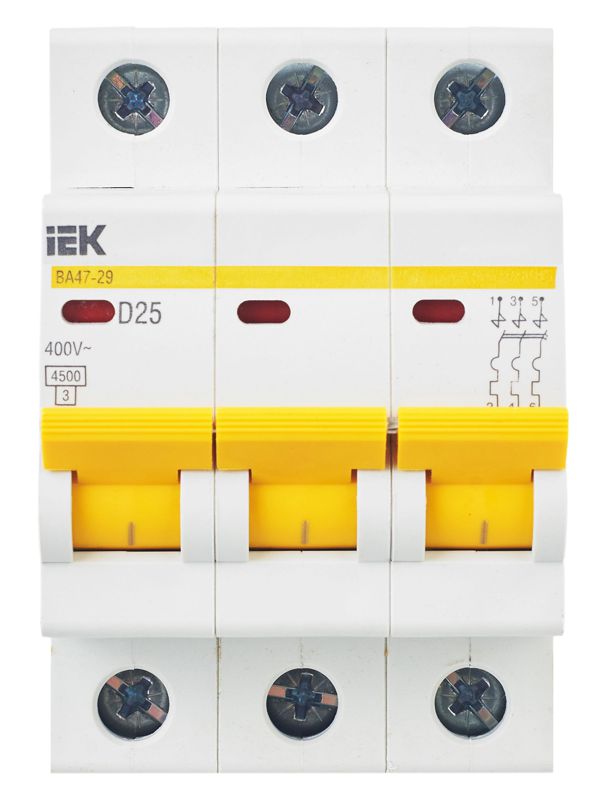 Выключатель автоматический модульный 3п D 25А 4.5кА ВА47-29 — изображение 2