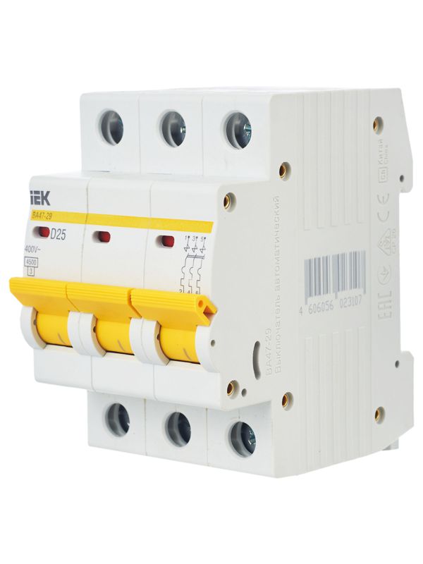 Выключатель автоматический модульный 3п D 25А 4.5кА ВА47-29 — изображение 8