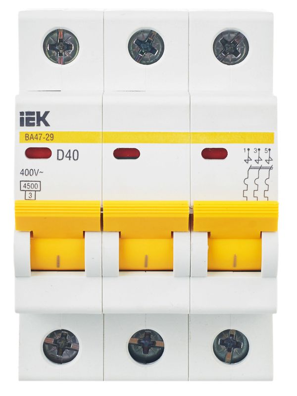 Выключатель автоматический модульный 3п D 40А 4.5кА ВА47-29 — изображение 2