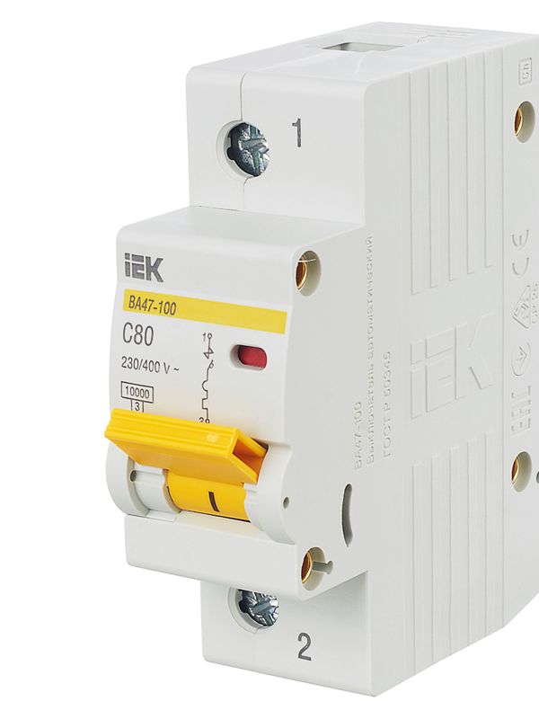 Выключатель автоматический модульный 1п C 80А 10кА ВА47-100 — изображение 8