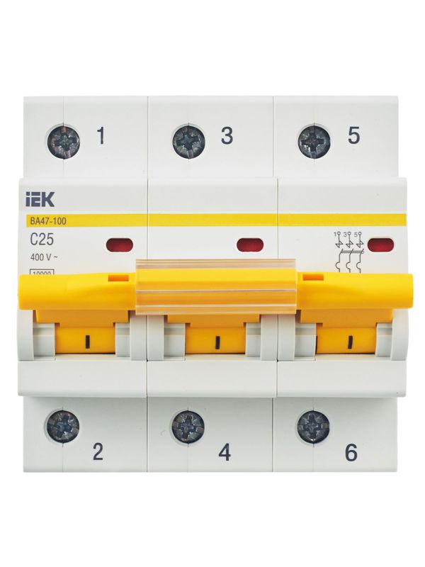 Выключатель автоматический модульный 3п C 25А 10кА ВА47-100 — изображение 2