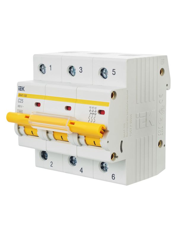 Выключатель автоматический модульный 3п C 25А 10кА ВА47-100 — изображение 8