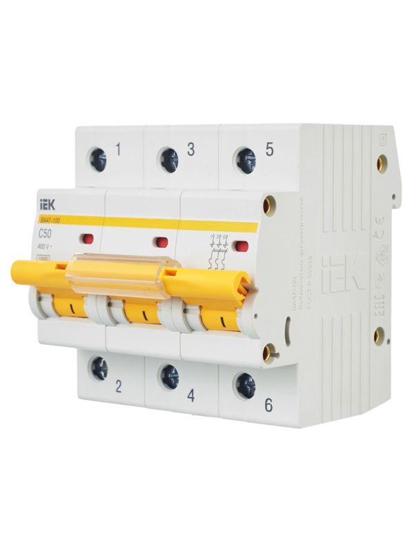 Выключатель автоматический модульный 3п C 50А 10кА ВА47-100 — изображение 8