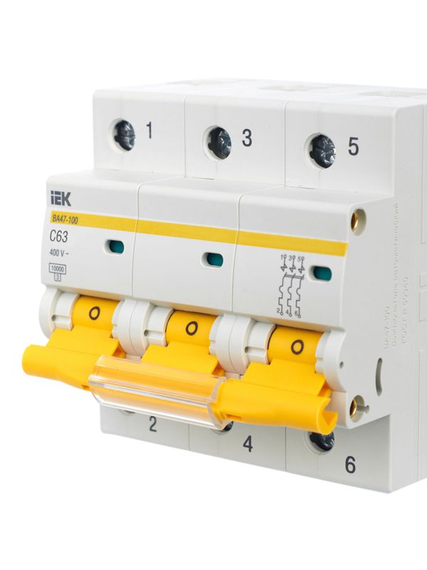 Выключатель автоматический модульный 3п C 63А 10кА ВА47-100 — изображение 8