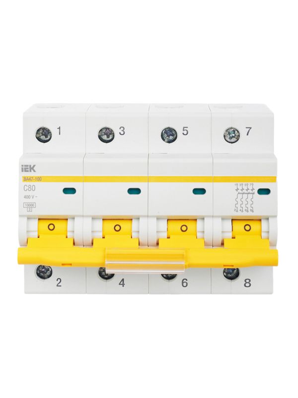 Выключатель автоматический модульный 4п C 80А 10кА ВА47-100 — изображение 2