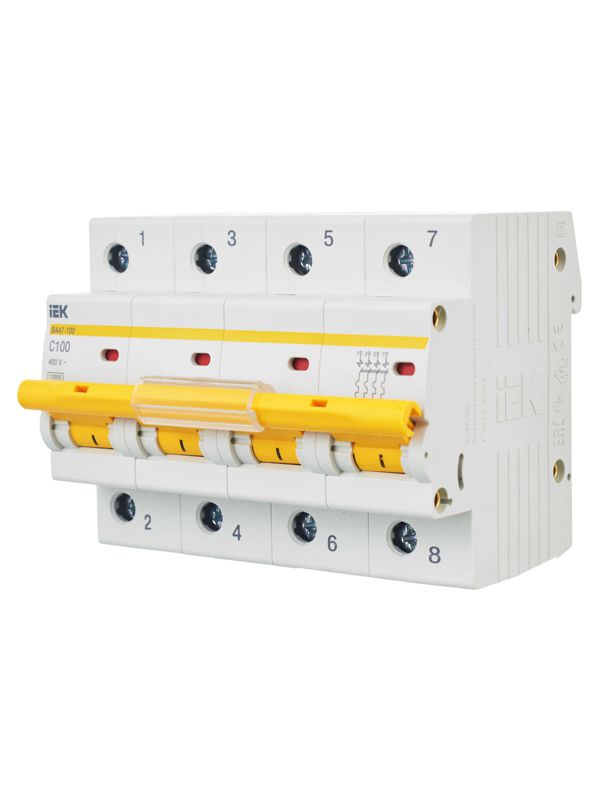 Выключатель автоматический модульный 4п C 100А 10кА ВА47-100 — изображение 8