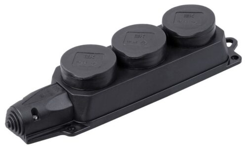 Колодка удлинителя 3-м IP44 Омега РБ33-1-0м с защ. крышкой каучук