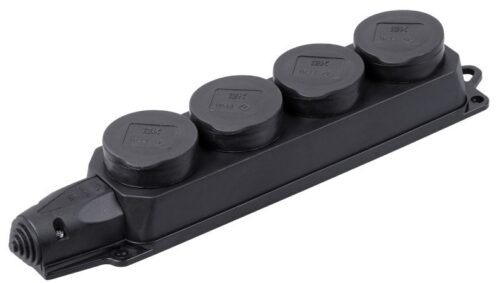 Колодка удлинителя 4-м IP44 Омега РБ34-1-0м с защ. крышкой каучук