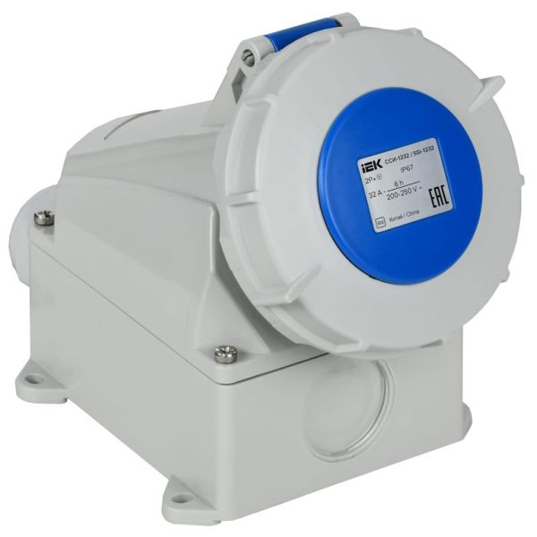 Розетка стационарная ССИ-1232 32А-6ч 220В 2P+PE IP67