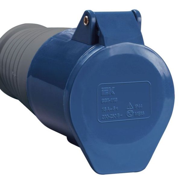 Розетка кабельная 16А 220В 2P+PЕ ССИ-213 IP44