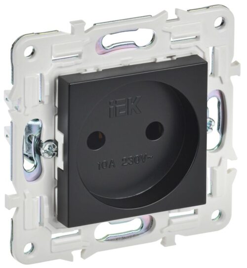 Розетка SKANDY 10А без заземл. без защ. шторок SK-R02Bl черн