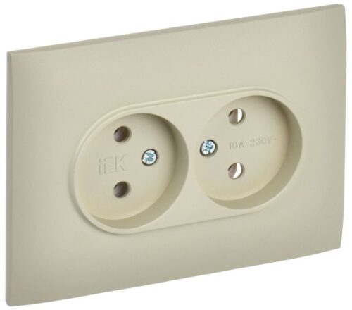 Розетка 2-м SKANDY 10А без заземл. без защ. шторок в сборе SK-R10B беж