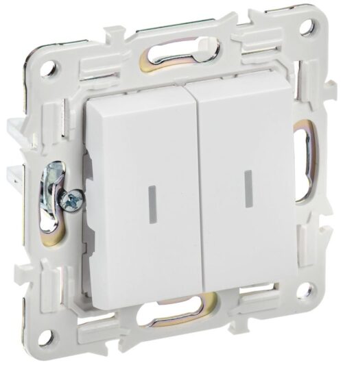 Выключатель 2-кл. SKANDY 10А SK-V09W с индикацией арктич. бел