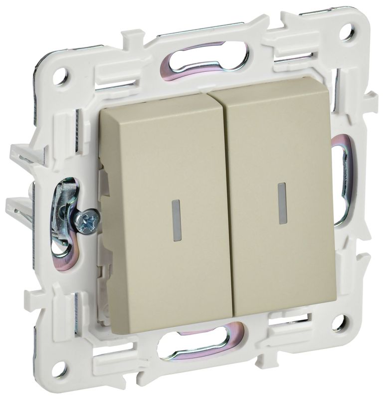 Выключатель проходной 2-кл. SKANDY 10А SK-V10B с индикацией беж