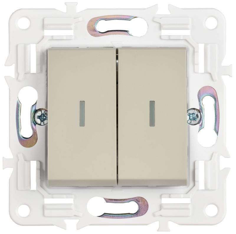 Выключатель проходной 2-кл. SKANDY 10А SK-V10B с индикацией беж — изображение 2