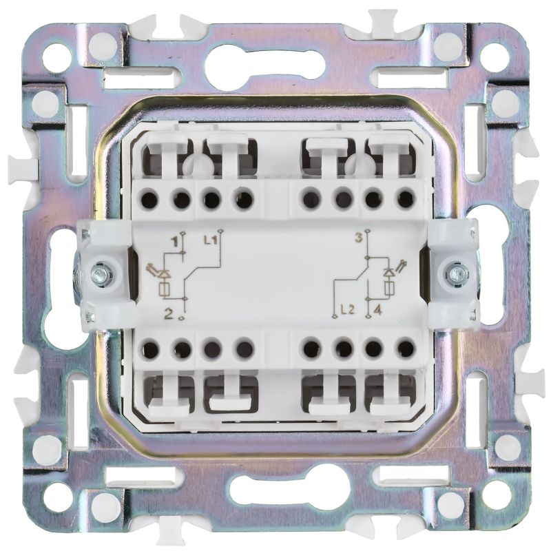 Выключатель проходной 2-кл. SKANDY 10А SK-V10B с индикацией беж — изображение 3