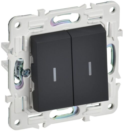 Выключатель проходной 2-кл. SKANDY 10А SK-V10G с индикацией графит