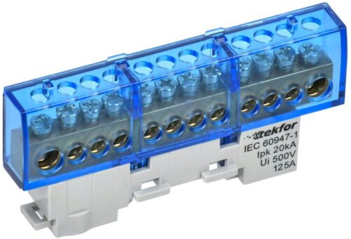 Шина нулевая N изол. на универс. держ. 8х12-12-С