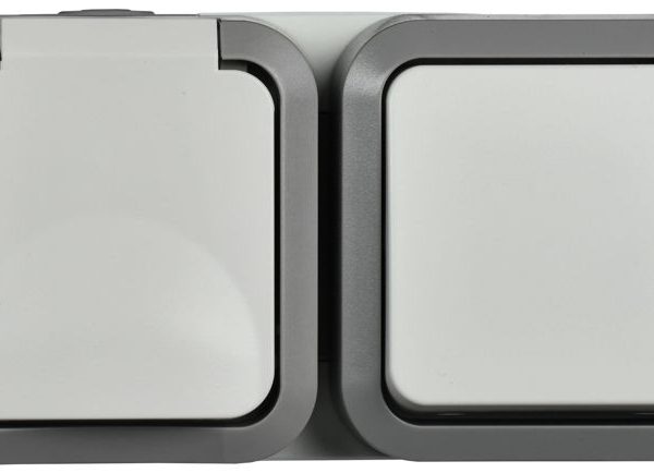 Блок ОП розетка + выключ. горизонт. TORS 16А IP55 TS242 бел