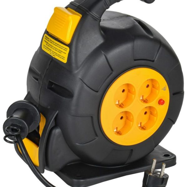 Удлинитель на катушке TWIST 4х10м с заземл. автосмотка 16А IP20 ПВС 3х1.5