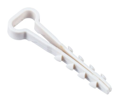 Дюбель-хомут 5х10мм для плоского кабеля нейлон бел