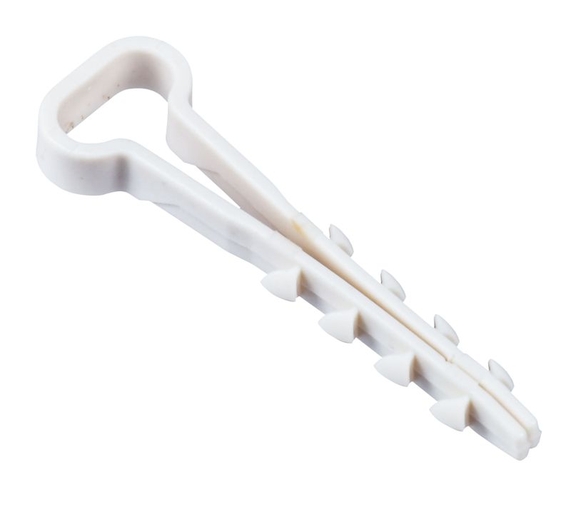 Дюбель-хомут 5х10мм для плоского кабеля нейлон бел