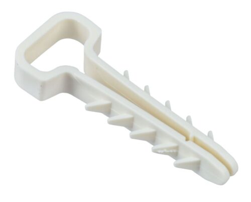 Дюбель-хомут 6х12мм для плоского кабеля нейлон бел