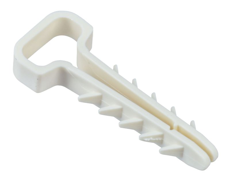 Дюбель-хомут 6х12мм для плоского кабеля нейлон бел