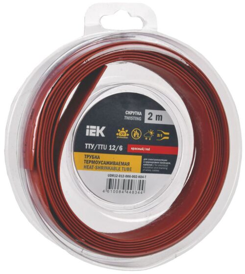 Трубка термоусадочная ТТУ нг-LS 12/6 красн