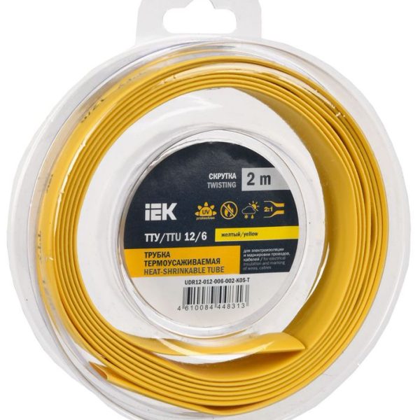 Трубка термоусадочная ТТУ нг-LS 12/6 желт