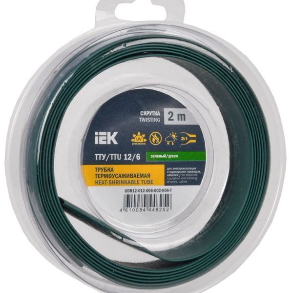 Трубка термоусадочная ТТУ нг-LS 12/6 зел