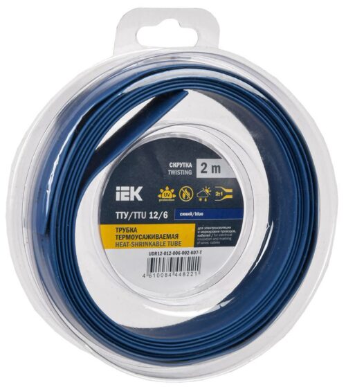 Трубка термоусадочная ТТУ нг-LS 12/6 син