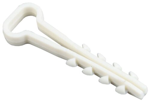 Дюбель-хомут 5х8мм для плоского кабеля нейлон бел