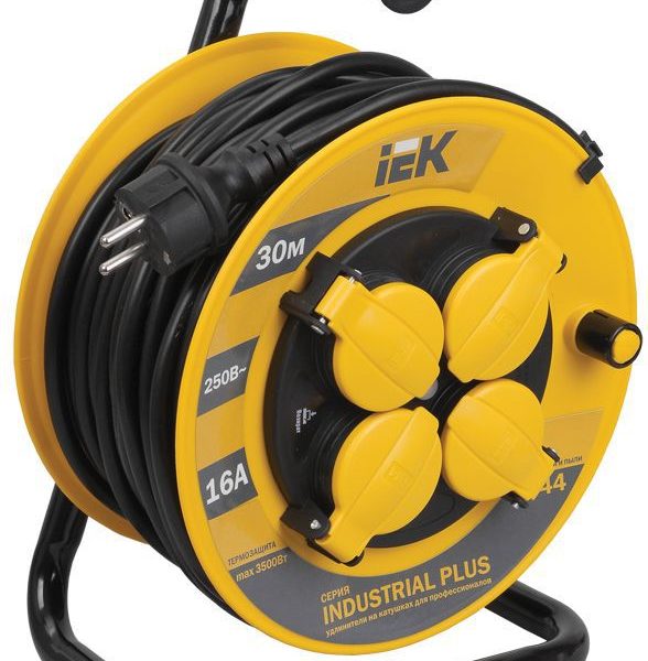 Удлинитель на катушке 4х30м с заземл. 16А IP44 Industrial plus УК30 3х1.5 термозащита