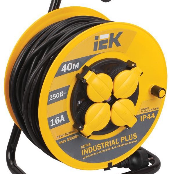 Удлинитель на катушке 4х40м с заземл. 16А IP44 Industrial plus УК40 3х1.5 термозащита