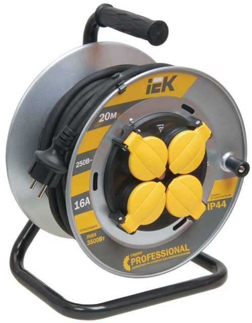 Удлинитель на метал. катушке 4х20м с заземл. 16А IP44 Professional УК20 КГ 3х1.5 термозащита