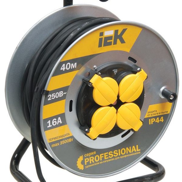 Удлинитель на метал. катушке 4х40м с заземл. 16А IP44 Professional УК40 КГ 3х1.5 термозащита