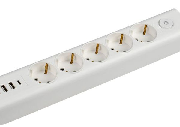 Удлинитель 5х2м с заземл. 16А 250В MODERN У05В с выкл. USBх4 ПВС 3х1 бел
